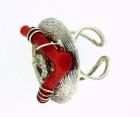 Anello argento 925 %° con corallo cod.G058